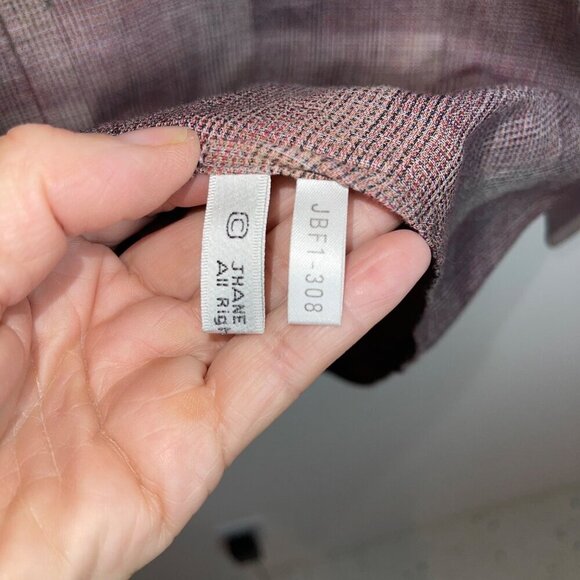 Jhane Barnes Vintage Mens Shirt Size Large Pink Woven Japanese Fabric Collared - Picture 5 of 8